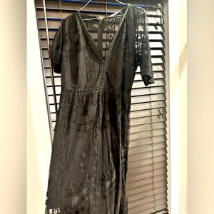 Boho lace romper maxi dress